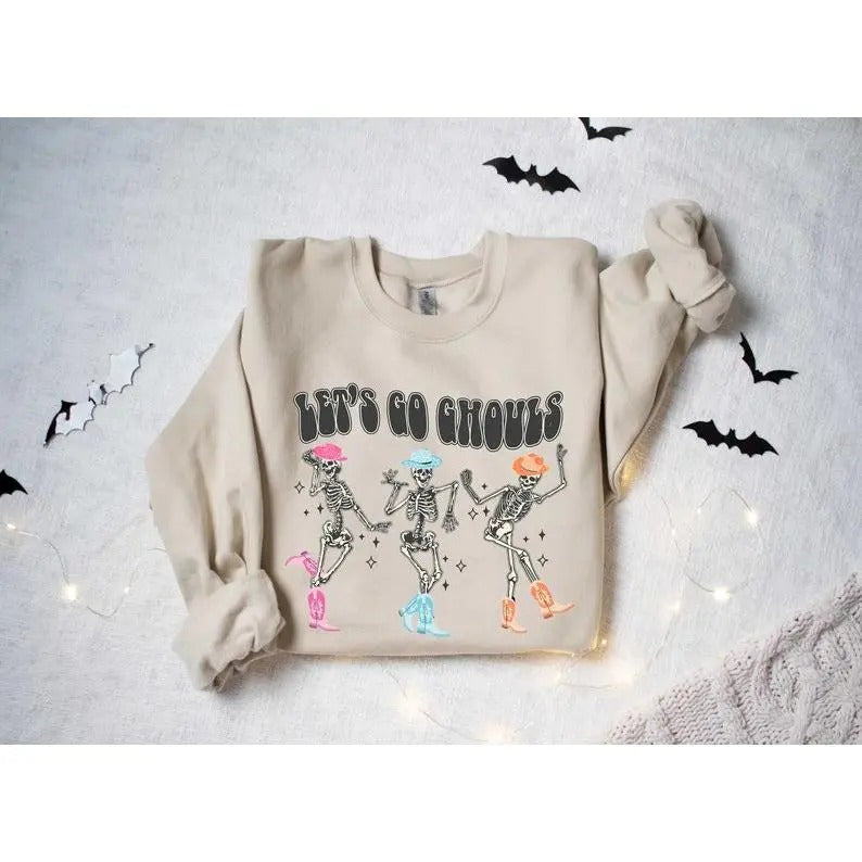 Lets go ghouls Sweatshirt, Halloween Hoodie, Retro Fall Shirt, Fall Sweatshirt, Ghost Hoodie, Halloween Gift