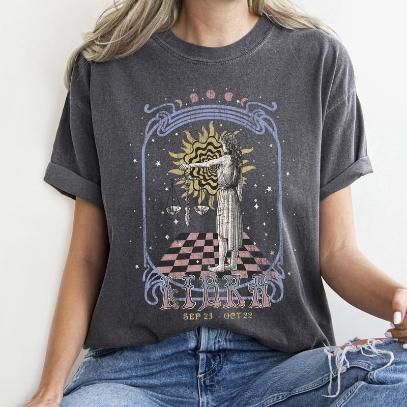 Libra Zodiac Comfort Colors Tees, Horoscope, Astrology