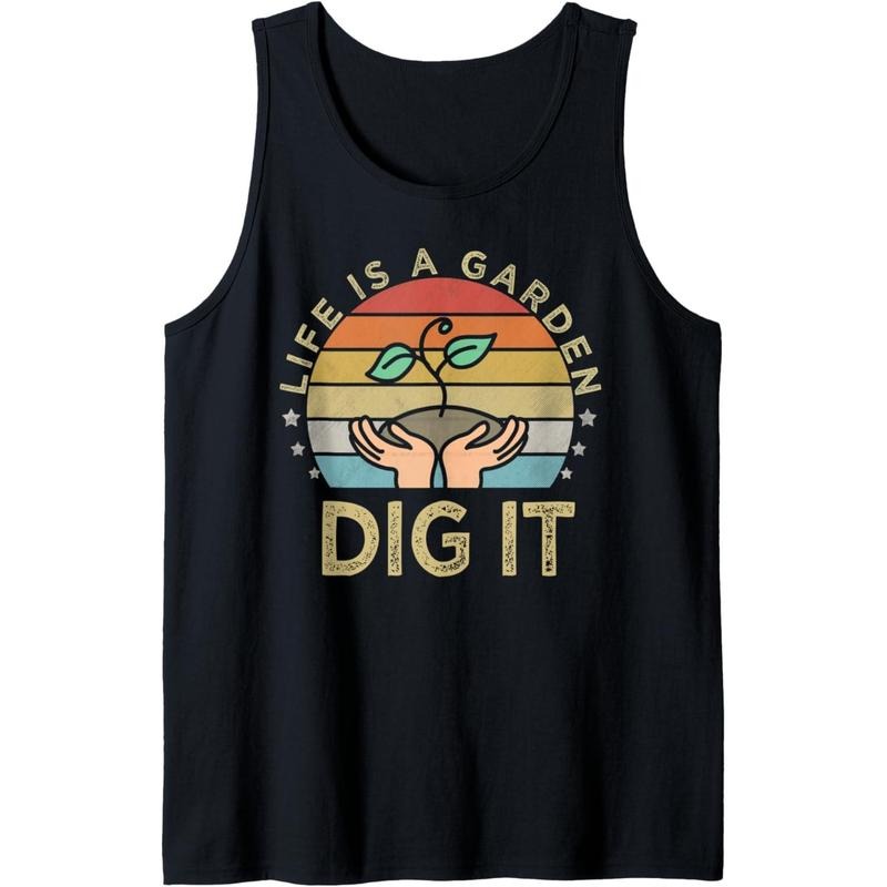 Life is a garden dig it | Garden love, Retro vintage farmer Tank Top made in USA