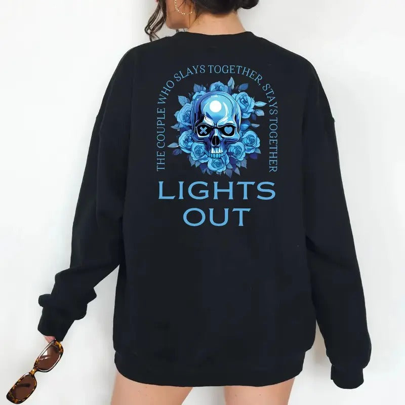 Lights Out By Navessa Allen, Special Edition, Book Sweatshirt, Lights Out Shirt, Reader's Gift Shirt, Dark Romance Books Unisex Sweater Pullover Tee