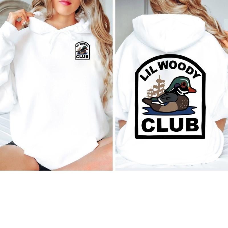 Lil Woody Club Hoodie . Unique Wooden Duck Icon Classic Cotton Fabric - Soft, Menswear