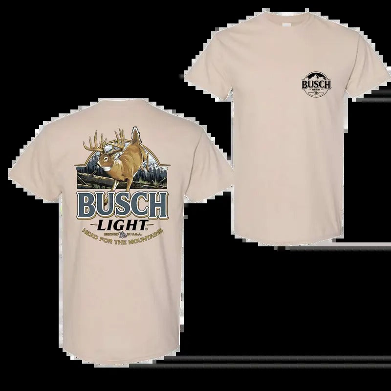 Limited Busch Light Deer Label Double Side Shirt, For Men, For Women Classic Cotton Menswear Top Menswear Top Menswear Top
