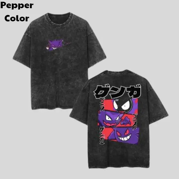 Limited Gengar Vintage Tee, Gengar 2-Sided T-Shirt, Pokemon Graphic Tees, Sweatshirt, Hoodie, Unisex Anime Shirt Menswear Womenswear Streetwear