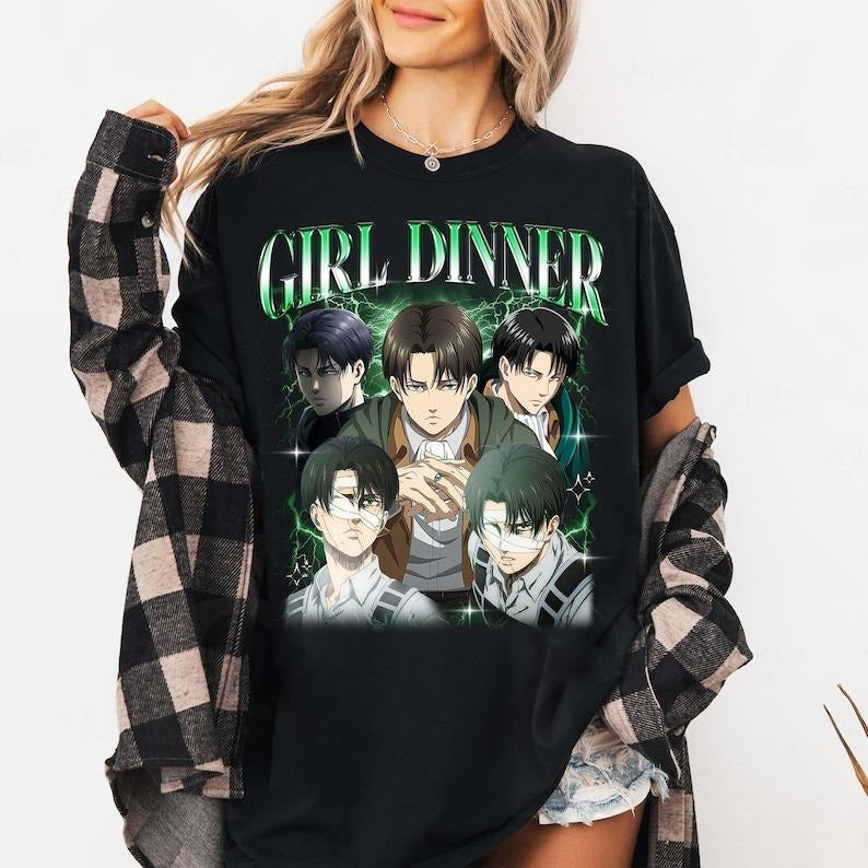 Limited Levi Ackerman Shirt, Attack On Titan Unisex T-shirt, Anime Manga Shirt, Gift For Otaku, Girl Dinner Shirt
