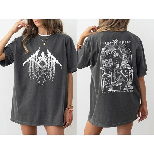Limited Retro Sleep Token Double Sides Shirt, Reaper Angel T-shirt, Vintage Sleep Token The Night Belongs To You Tee, Gifts For Fan Men Women Top
