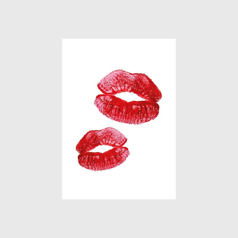 Lipstick Kisses Print, Minimalist Red Trendy Decor Print, Retro Poster Valentine Galentine Girly Coquette, Gifts For Women Her, Poster Prints No Frame, Wall Decoration, Big Wall Art, Gifts For Birthday