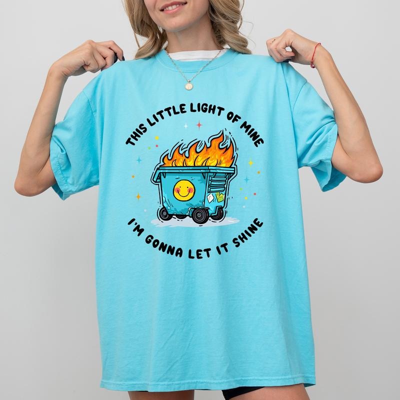 Little Light Of Mine Shirt, Let It Shine Printed T-shirt, Snarky Religious Graphic Tee Women, Comfort Shirt Casual Style, Gift For Her, Casual Short Sleeve Shirt For Women, Streetwear, Cotton Fabric Unisex Relaxed Fit Tee