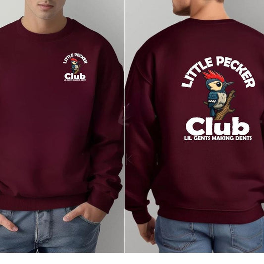 Little Pecker Club Shirt ,Little Pecker Club Graphic Sweatshirt, Lil Gents Making Dents Hoodie , Little Pecker Club Bird Graphic Shirt Casual Classic