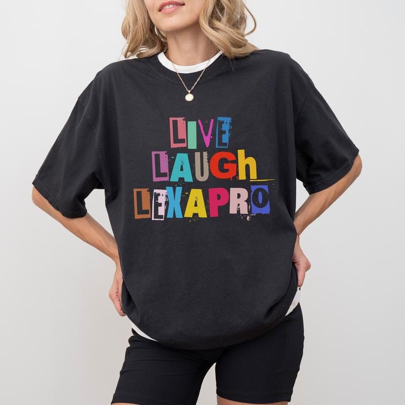 Live Laugh Stress Therapy Comfort Colors Shirt, Mental Health Awareness Tee, Therapist Unisex T-shirt, Funny Positivity Shirt
