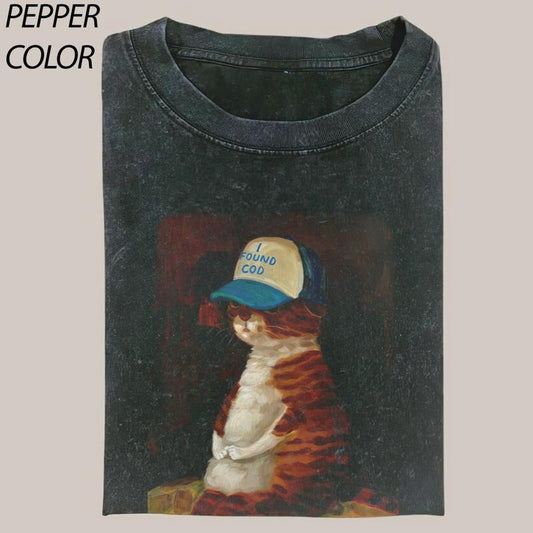 Living My Best Lives by Alison Friend Editioned artwork Vintage Graphic Tee, Cat Lover T-shirt, Cat meme gift, meme shirts, Gift For him and her