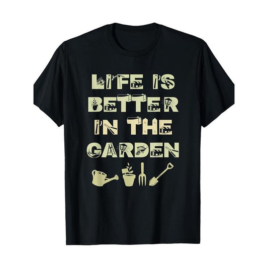 Living in the garden Better Love gardening Natural Plants T-shirt Made in USA