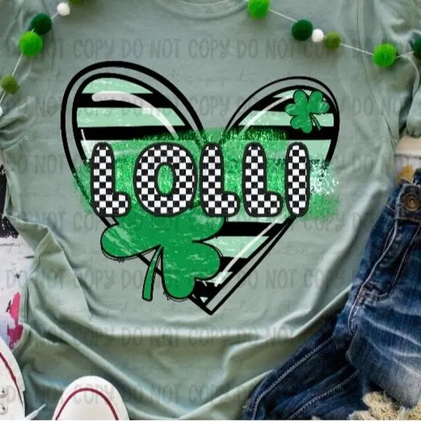 Lolli Clover Heart DTF Transfers - THIS IS NOT A SHIRT