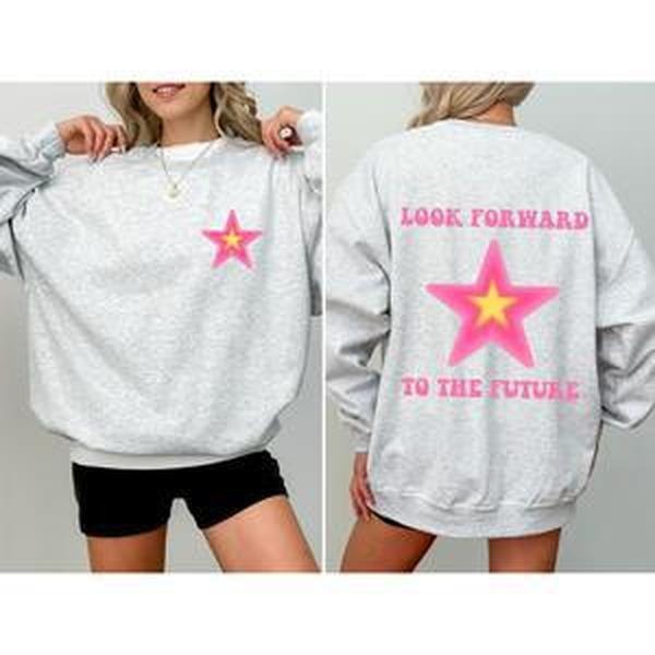 Look Forward To The Future, Retro, Aesthetic, Y2K Sweatshirt, Women's Crew Neck, Crewneck
