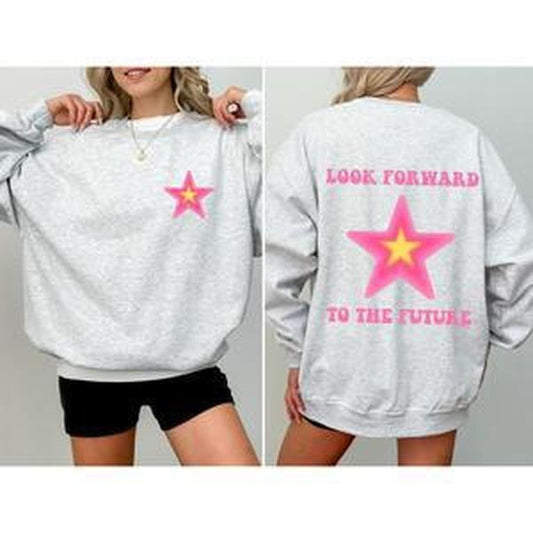 Look Forward To The Future, Retro, Aesthetic, Y2K Sweatshirt, Women's Crew Neck, Crewneck