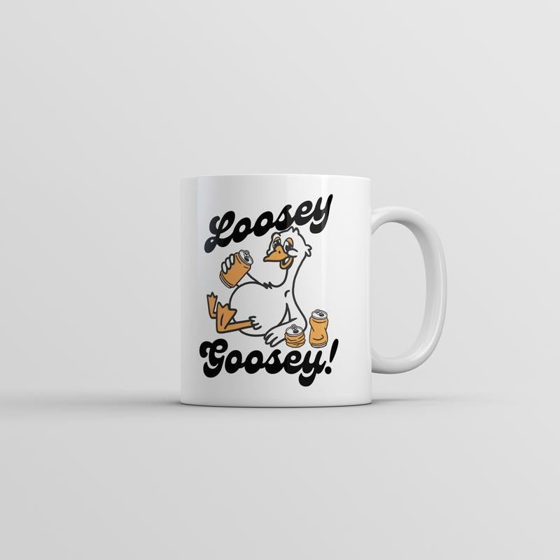 Loosey Goosey Mug Funny Drinking Graphic Novelty Coffee Cup-11oz Funny Coffee Mugs Ceramic Printed Drinkware Cup
