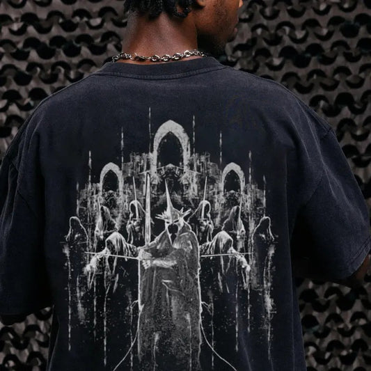 Lord Of The Rings Witch King Army Vintage T-Shirt Trending Movie Shirt Menswear Streetwear Movie Fans Graphic Casual Clothing Crewneck X-Mas Present