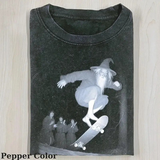 Lord of the Rings Vintage Tee, Galdalf Skateboarding T-Shirt, Meme Cringe Funny Dumb Shirts, Unisex Movie Shirt Menswear Womenswear Streetwear