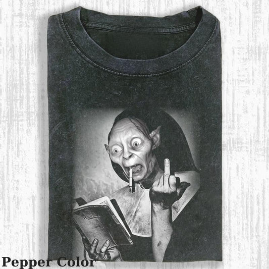 Lord of the Rings Vintage Tee, Gollum Read Book T-Shirt, Meme Cringe Funny Dumb Shirts, Unisex Movie Shirt Menswear Womenswear Streetwear