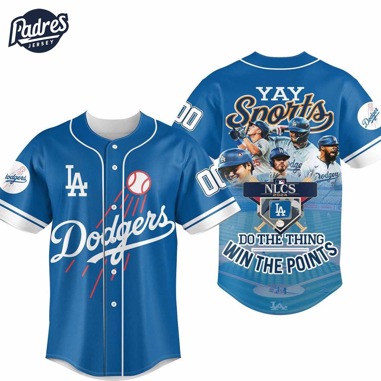 Los Angeles Dodgers Yay Sports NLCS 2024 Custom Number Baseball Jersey - Padres Jersey Oasis: Elevate Your Baseball Style Game