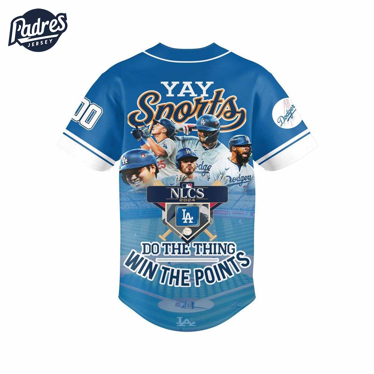 Los Angeles Dodgers Yay Sports NLCS 2024 Custom Number Baseball Jersey - Padres Jersey Oasis: Elevate Your Baseball Style Game