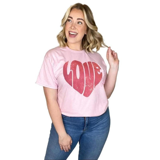 Love Heart Distress T-Shirt