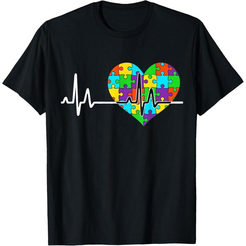 Love Heart Puzzle acceptance Men Women  autism awareness T-Shirt