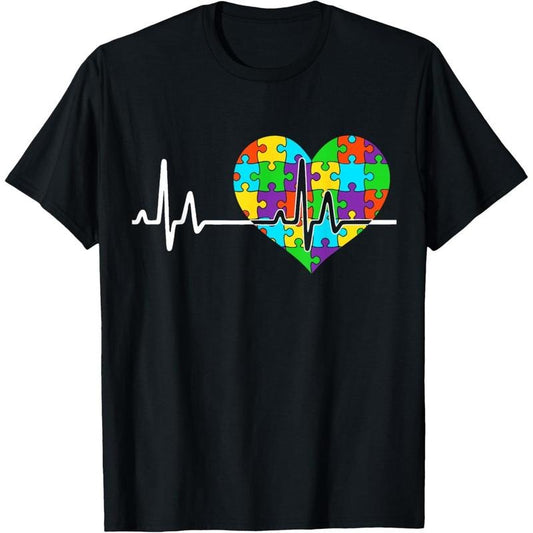 Love Heart Puzzle acceptance Men Women  autism awareness T-Shirt