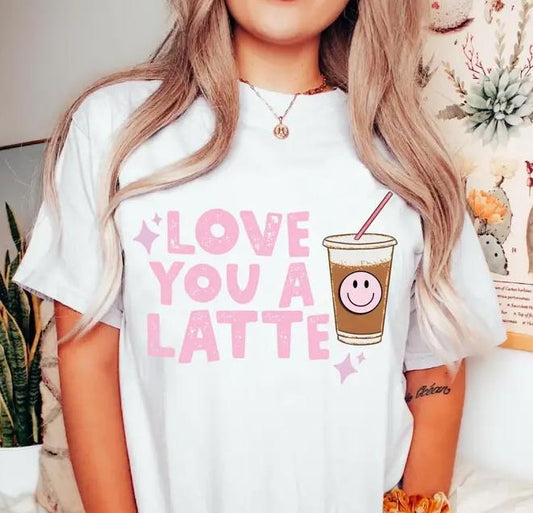 Love Latte T-Shirt Coffee Fun Tshirt Latte Starbucks Tee Love Coffee T-Shirt Starbucks Love Tee Casual Cute