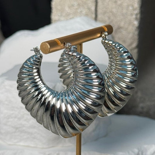 Love Note Textured Hoops