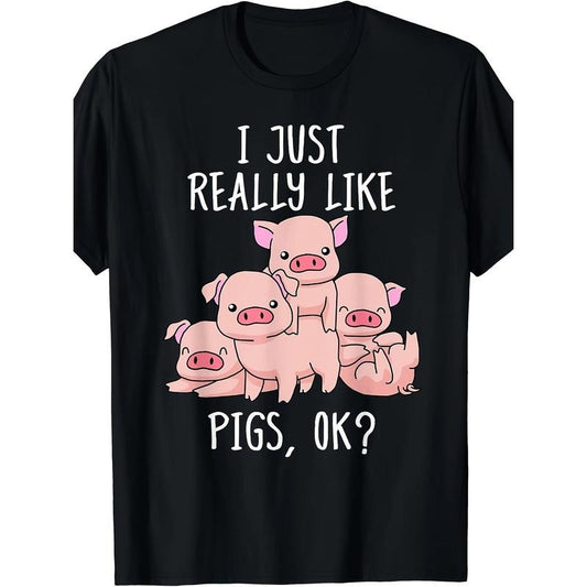 Love Pig T-shirt Gift Pig T-shirt Men Cute Pig T-shirt made in usa