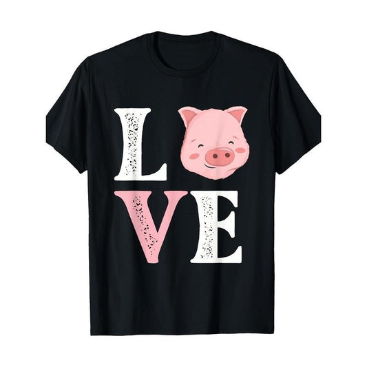 Love Pigs - Pig Lover Pig Farming Piglet Farmer Farm Animal T-Shirt-100%cotton-220g made in usa