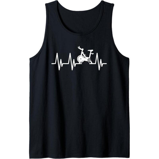 Love Spin Heartbeat Funny Gym Workout Fitness Spinning Class Tank Top MADE IN USA