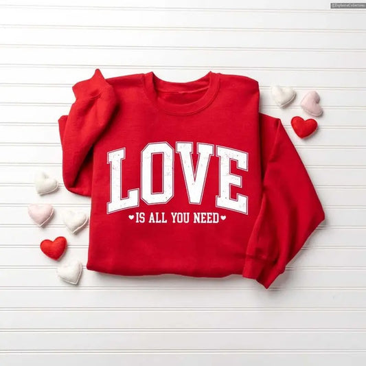 Love Valentine Sweater Hoodie, T-Shirt, Love All You Need, Women Cute Heart Coquette Old School Sweatshirt Gift , Global Trending Outfits