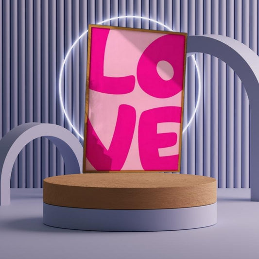 Love Wall Print, Retro Wall Decor, Y2k Poster, Preppy Room Decor, Trendy Poster, Pink Love Poster, Dorm Decor, Poster Prints No Frame, Gifts For Men Women Wall Art Decor, Wall Art Home Decor, Art Posters, Gifts For Birthday Christmas Artwork Landscape