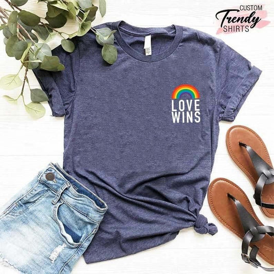 Love Wins Shirt, Rainbow Pride Shirt, Love Wins Pocket Shirt, LGBT Shirt, Pride Pocket Tee, Love is Love Shirt, Love Wins T-Shirt, Equality