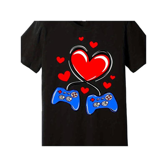 Love gaming electronic game printed short sleeved T-shirt for men, casual round neck T-shirt, comfortable breathable T-shirt 220gv made in usa