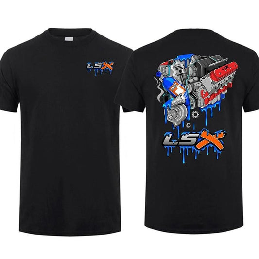 Lsx Engines X N2o 2-sided T-shirt Lsx Graphic Shirt Car Parts Cotton Tee, Menswear Car Parts Short Sleeve