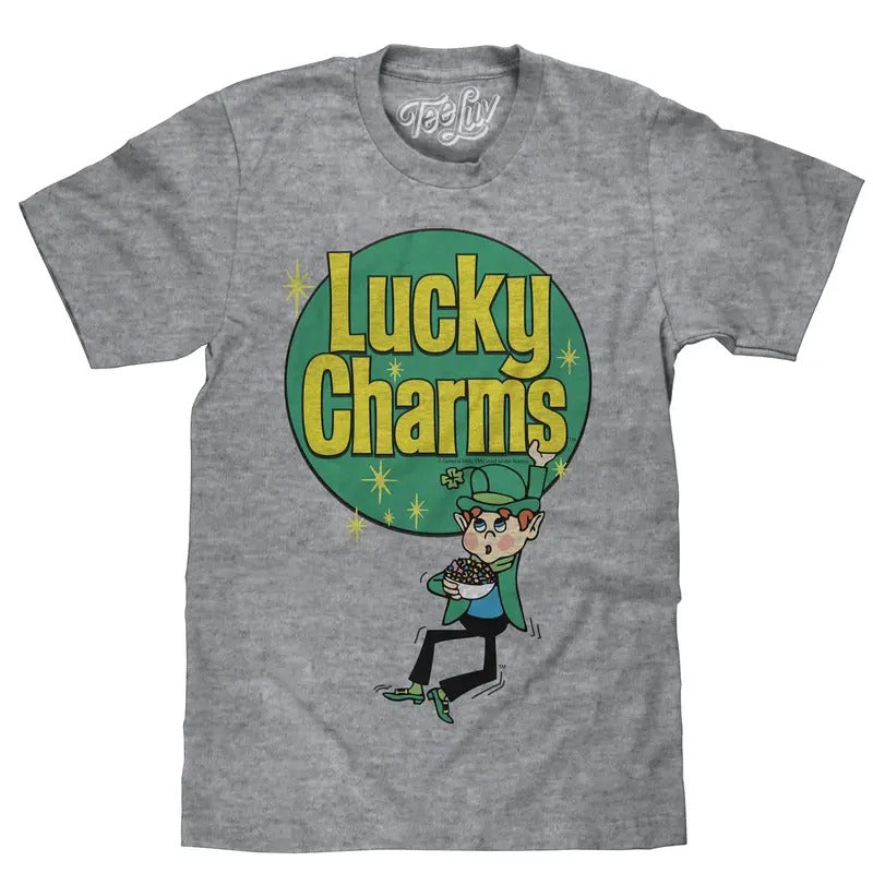 Lucky Charms Retro Logo T-Shirt - Gray