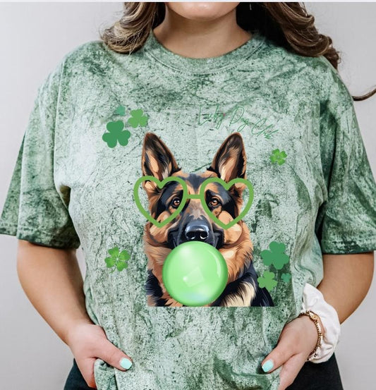 Lucky Dog German Shepherd Shirt ~ Unisex Apparel Relaxed Fit Printed In The USA Clothing Womenswear Casual Comfort Cotton Top Athletic Boho Chic