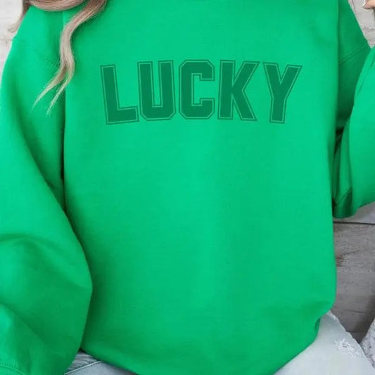 Lucky Green Sweatshirt, St Patrick's Day Shirt, Lucky Hoodie, Paddy's Day Sweatshirt, Retro St Patricks, For Men, For Women