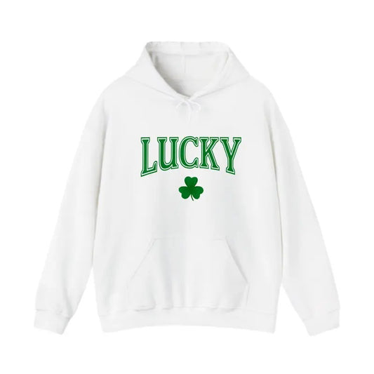 Lucky St Patrick's Day Clover Shamrock Lucky Hoodie Sweatshirt T-Shirt, For Men And Women, Long Sleeve, Unisex Hoodie