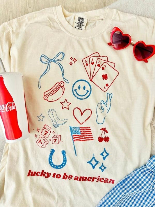 'Lucky To Be American' T-Shirt
