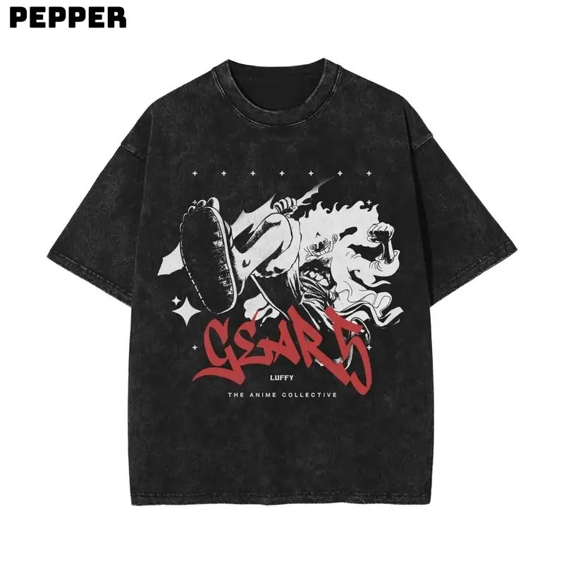 Luffy Vintage Tee, One Piece Shirt, One Piece Merch, Luffy Shirt, Luffy Merch, Anime Luffy Shirt , Anime Luffy Merch, One Piece Luffy Shirt, One Piece Luffy Merch, Gift For Fan, Anime Graphic Tshirt, Top Menswear Streetwear Crewneck Underwear T-Shirt