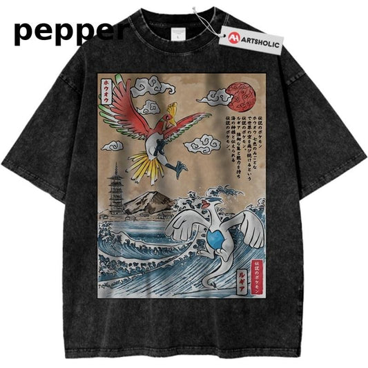 Lugia vs Ho-oh Shirt, Pokemon Shirt, Anime Shirt, Vintage T-Shirt Menswear Top Underwear Tshirt