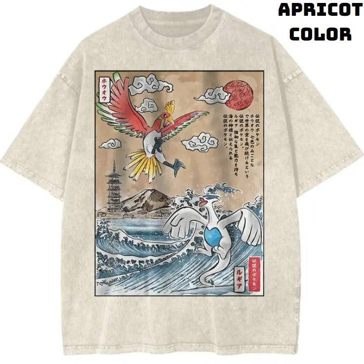 Lugia vs Ho-oh Vintage Graphic Tees, Pokémon T-Shirt, Pokemon Shirts, Vacation Outfits, Unisex Anime Manga Shirt Top Menswear Womenswear Streetwear