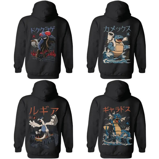 Lugia, Gyarados, Rayquaza, Tyranitar, Blastoise & Tentacruel Sky Guardian, Ocean Serpent, Storm Dragon, Stone Beast, Water Cannon Hoodie, Anime Hoodie
