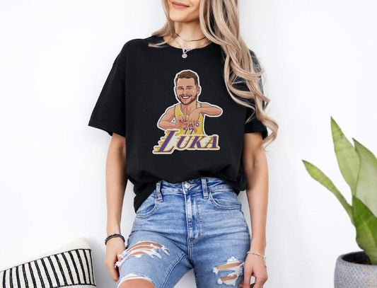 Luka Los Angeles Vintage T-Shirt, Luka Cartoon Sweatshirt, Los Angeles Basketball Sweatshirt, Unisex Hoodie, Street Style Basketball Gift