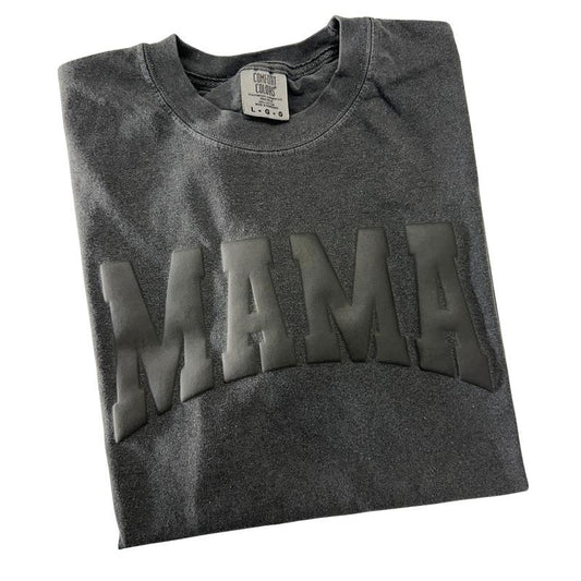 MAMA Black Puff Letter Comfort Colors T-Shirt