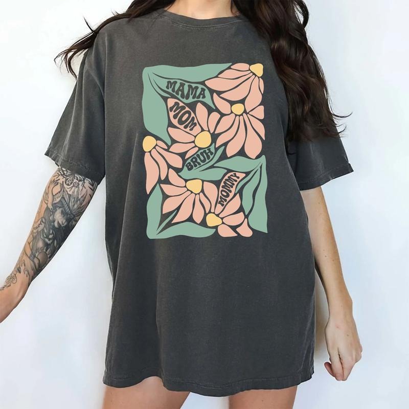MAPTEES Floral Mama Mommy Mom Bruh Comfort Colors Shirt, Wildflower Graphic Tee, Mother's Day Gifts, Gift For Mommy, Mom Appreciate Gift