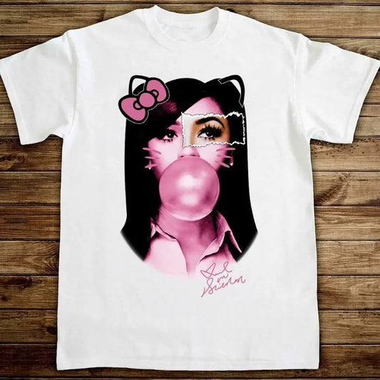 MARIAH Pink Eyes Cute Kitty Graphic Tee